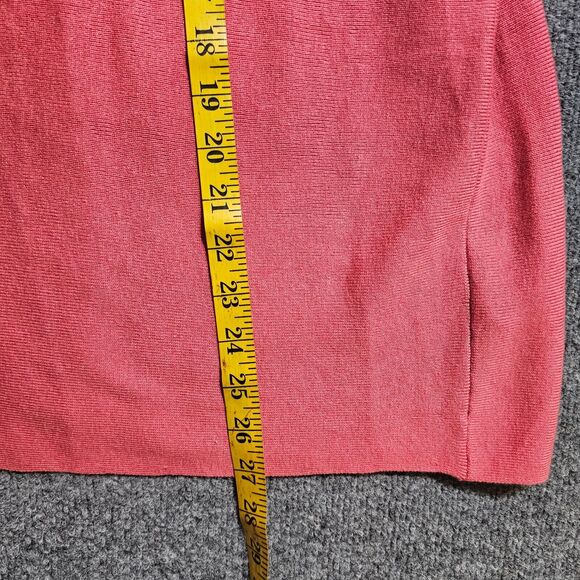J Jill Sweater Top Women Medium Pink Orange Lace Up Knit Classic Casual Career - Picture 6 of 10